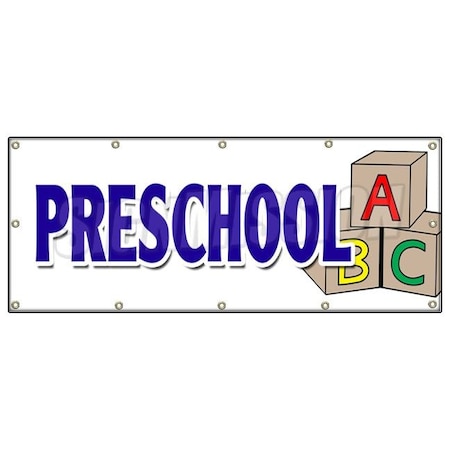 PRESCHOOL BANNER SIGN Licensed Accredited Kindergarten Day Care Early